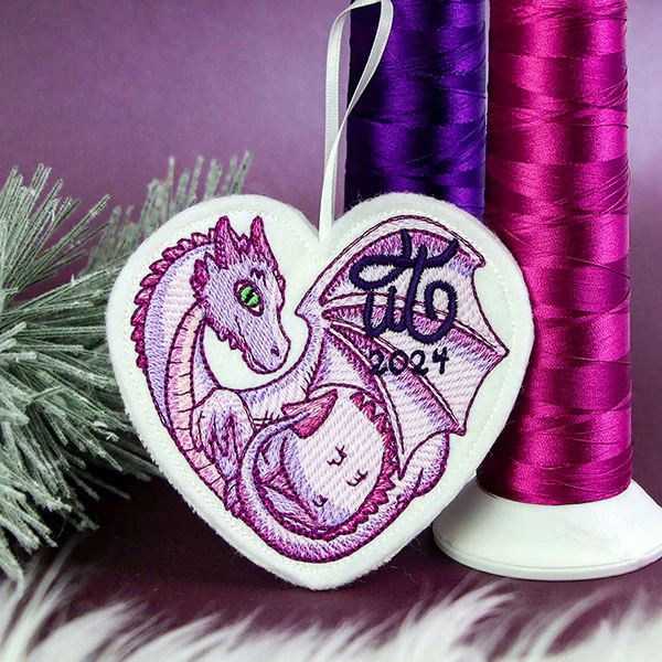 Urban Threads Collectible Ornament - 2024 Dragon Heart (In-the-Hoop) - Image 3