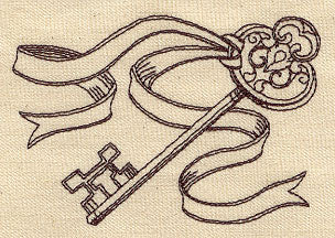 Vintage Key with Ribbon - Image 3