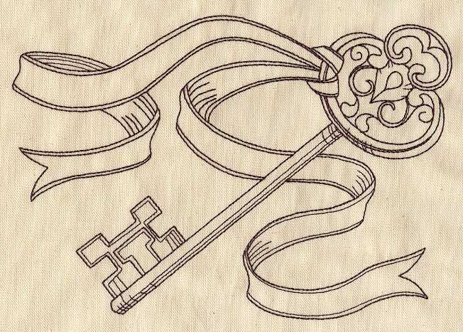 Vintage Key with Ribbon - Image 5