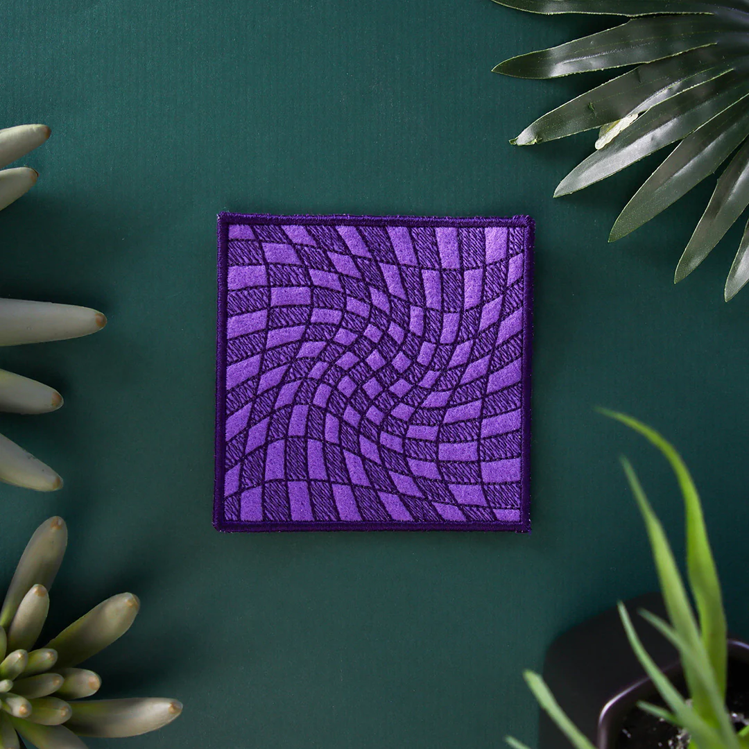 Warped Checker Board Optical Illusion Square Coaster (In-the-Hoop) - Image 7