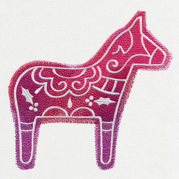 Watercolor Christmas - Dala Horse - Image 2