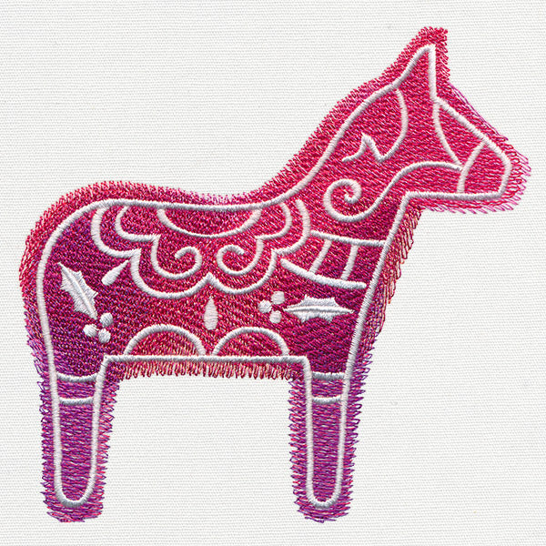 Watercolor Christmas - Dala Horse - Image 3