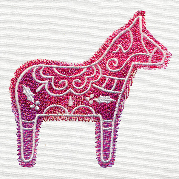 Watercolor Christmas - Dala Horse - Image 4