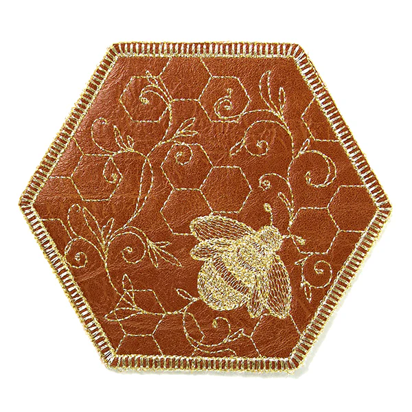 What's The Buzz Leather Coaster (In-the-Hoop) - Image 3