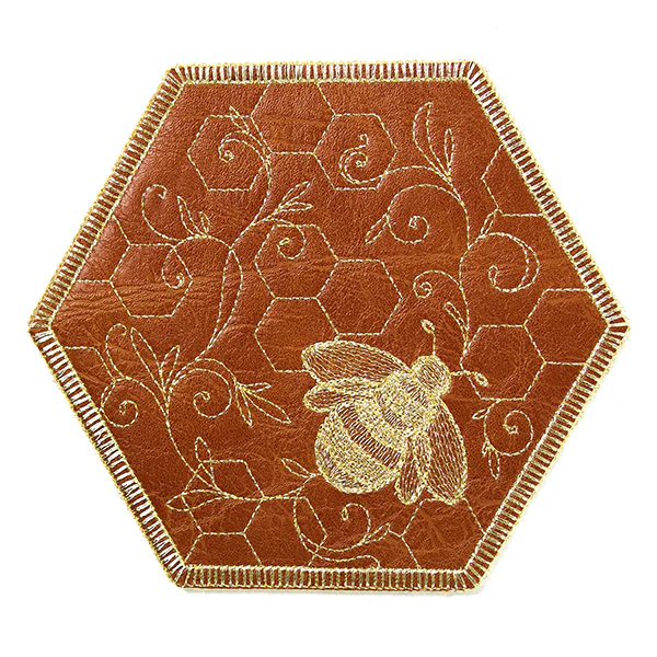 What's The Buzz Leather Coaster (In-the-Hoop) - Image 4