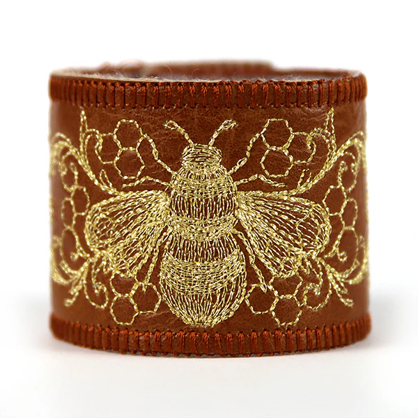 What's The Buzz Leather Cuff (In-the-Hoop)