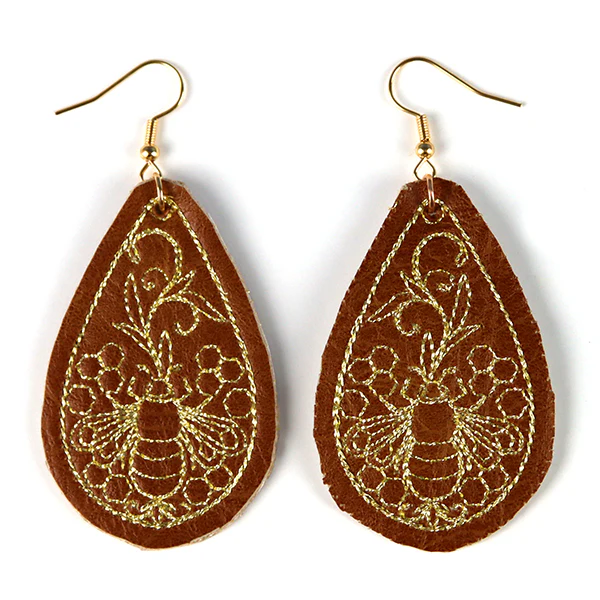 What's The Buzz Leather Earrings (In-the-Hoop)