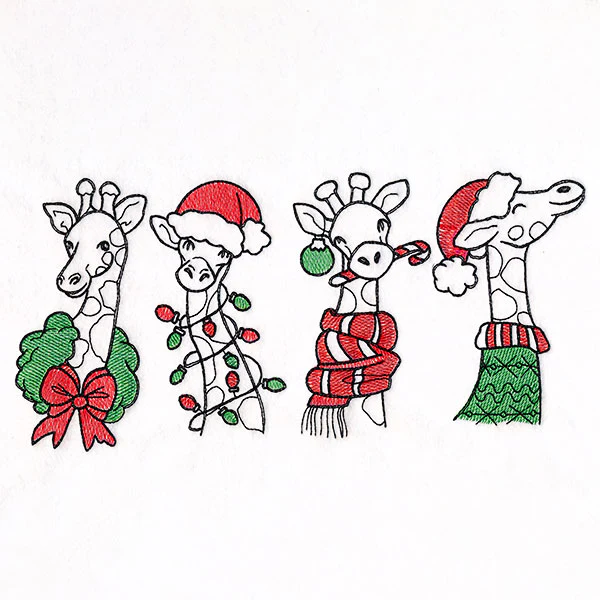 Wild for Christmas Giraffe Border