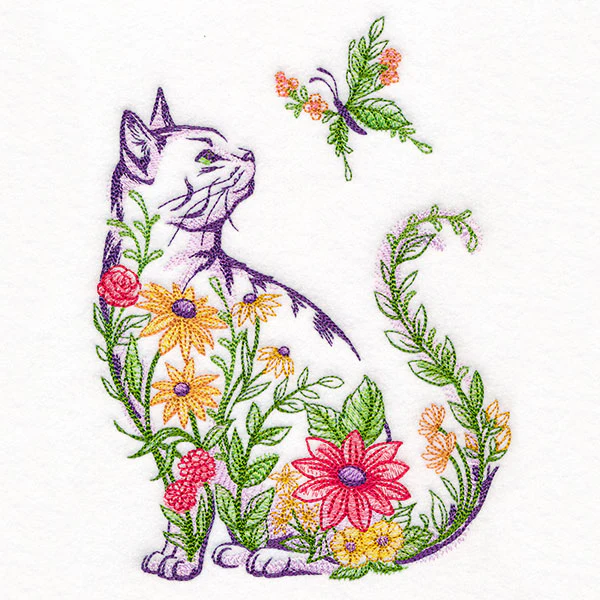 Wildflower Cat and Butterfly - Image 2