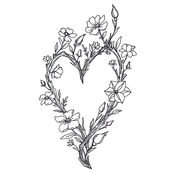 Wildflowers and Thorns Heart Wreath - Image 2