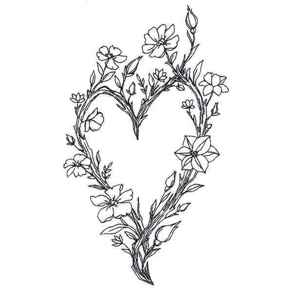 Wildflowers and Thorns Heart Wreath - Image 3