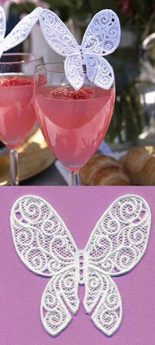 Wine Glass Butterfly (Lace) - Image 3