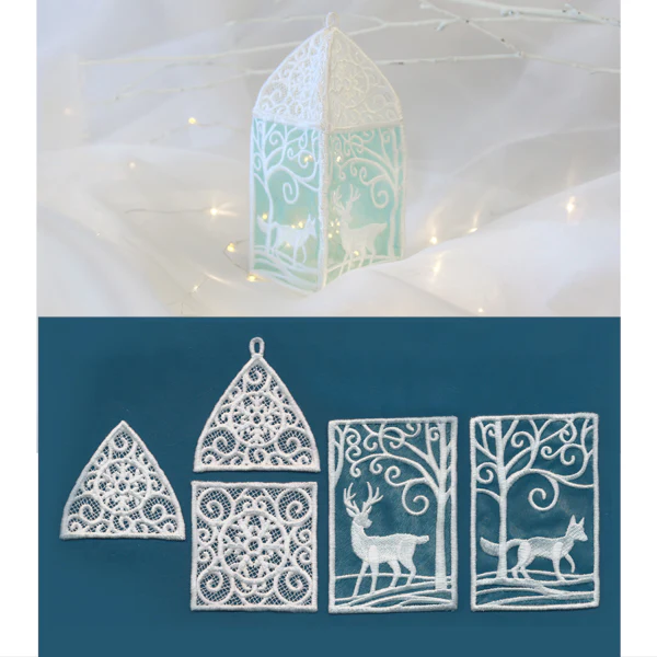 Winter Wonderland Lantern (Freestanding Organza)