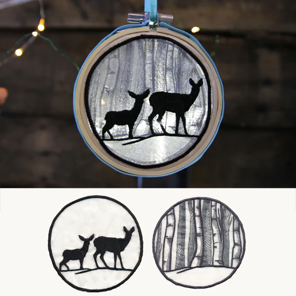 Winter Woodland Deer Shadowbox (Organza) - Image 2