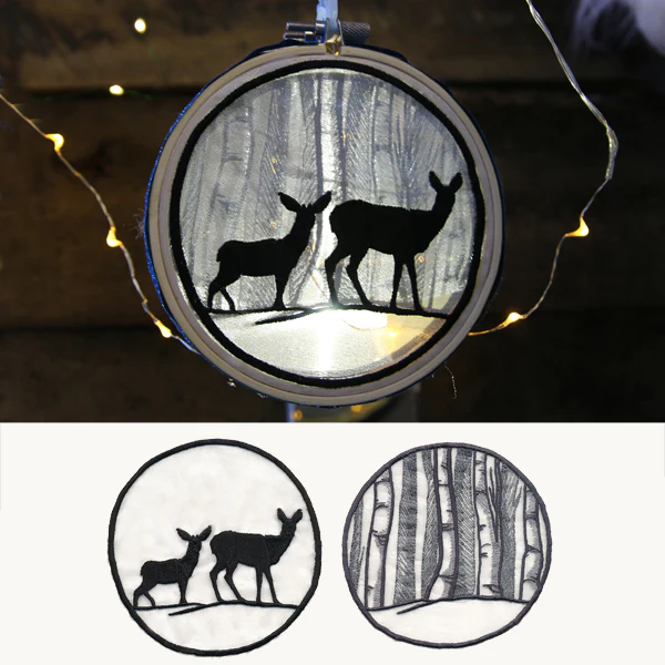 Winter Woodland Deer Shadowbox (Organza) - Image 3