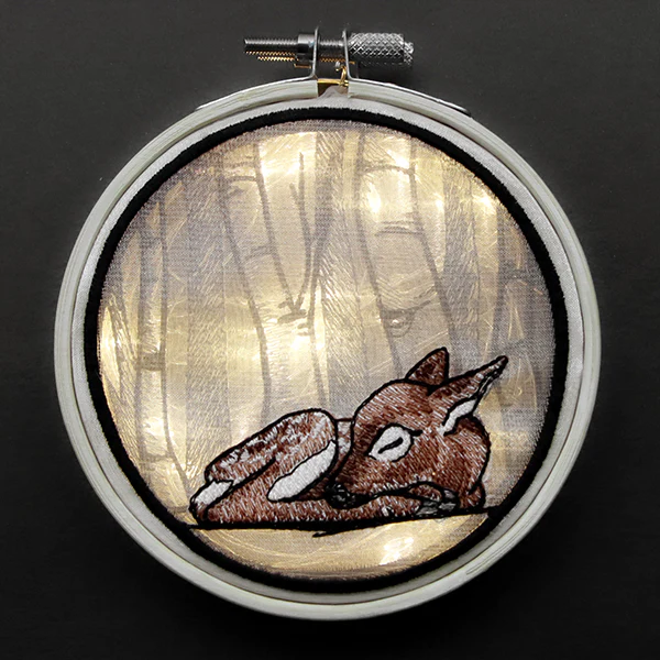 Winter Woodland Fawn Shadowbox (Organza) - Image 4