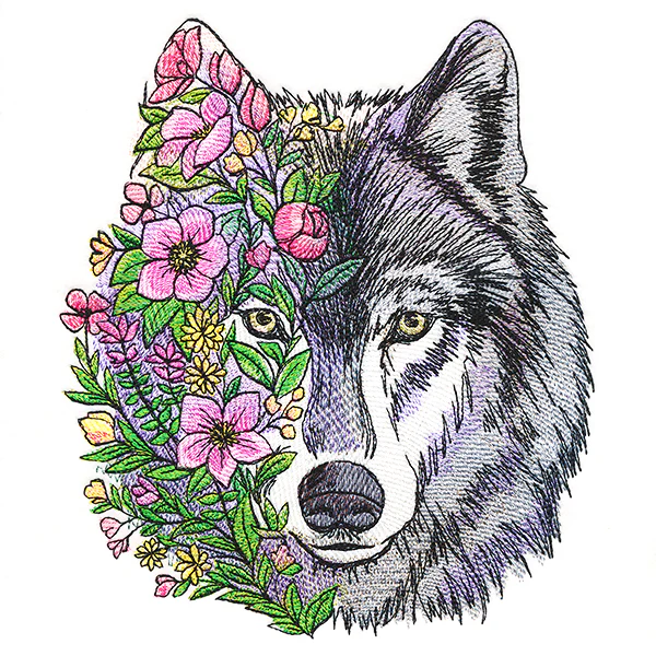 Wolf in Flowers