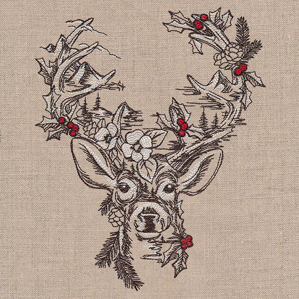 Woodland Christmas Scene Deer - Image 2