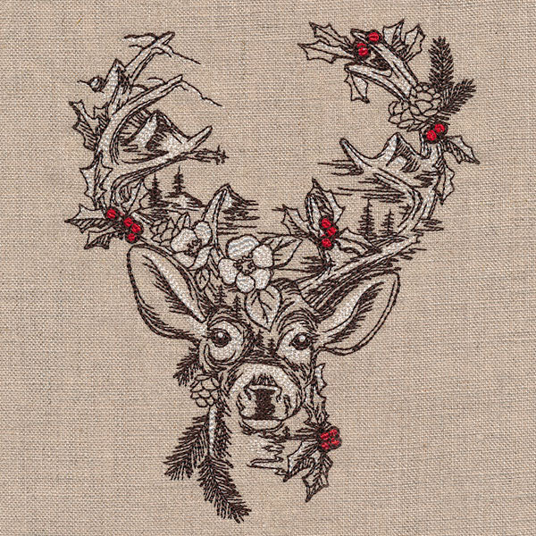 Woodland Christmas Scene Deer - Image 3