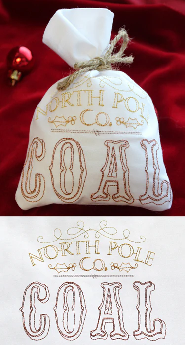 Wrapped Up - North Pole Coal Bag (In the Hoop) - Image 2