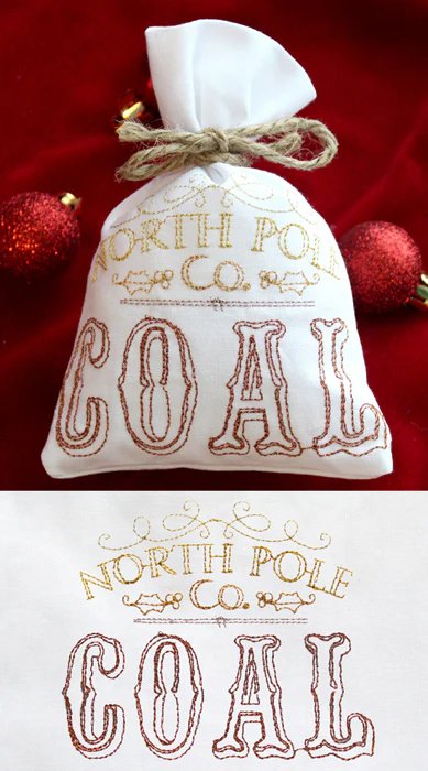 Wrapped Up - North Pole Coal Bag (In the Hoop) - Image 3