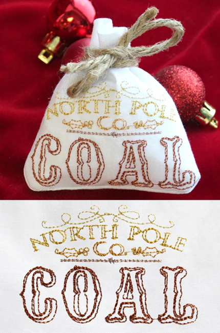 Wrapped Up - North Pole Coal Bag (In the Hoop) - Image 4