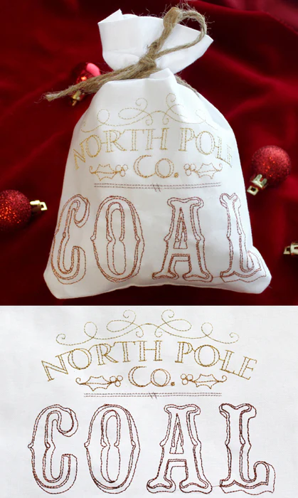 Wrapped Up - North Pole Coal Bag (In the Hoop) - Image 5
