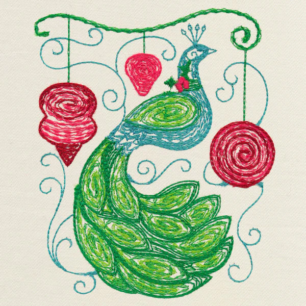 Yuletide Peacock (Bobbinwork) - Image 2