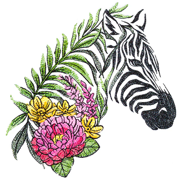 Zebra in Flowers - Image 5