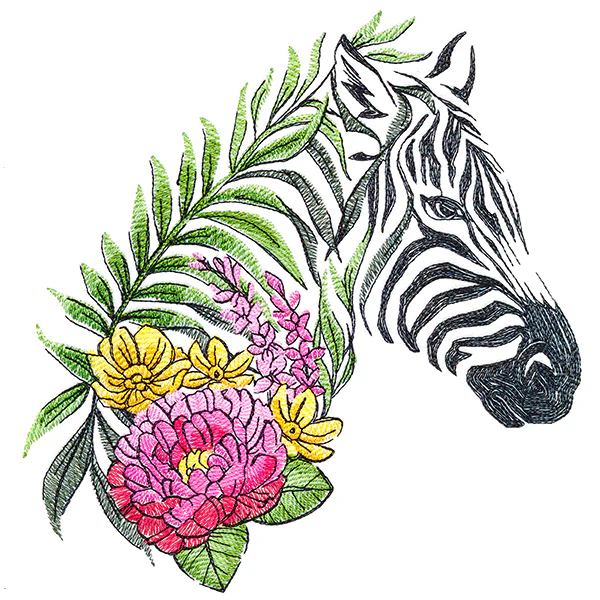 Zebra in Flowers - Image 6